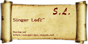 Singer Leó névjegykártya